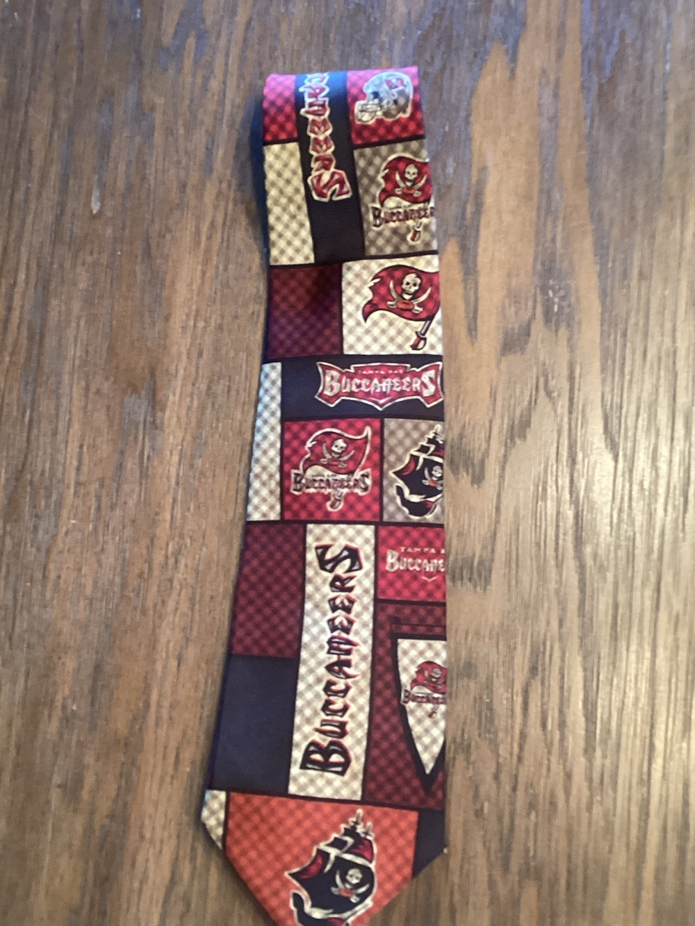 NFL Tampa Bay Buccaneers Burgundy Red and Gold Patchwork Tie